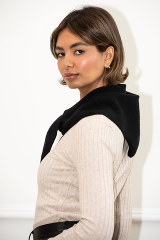 Gabby Ribbed Top - Beige Melange