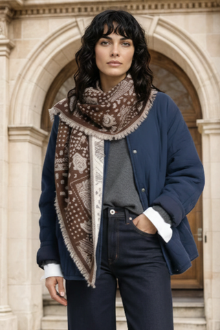 Large Triangle Bandana Scarf - Chocolate