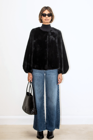Gabriella Faux Fur Jacket - Black