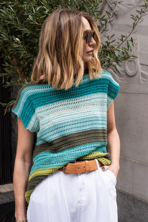 Romy Striped Tank - Blue/Green