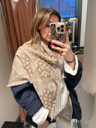 Large Triangle Bandana Scarf - Taupe