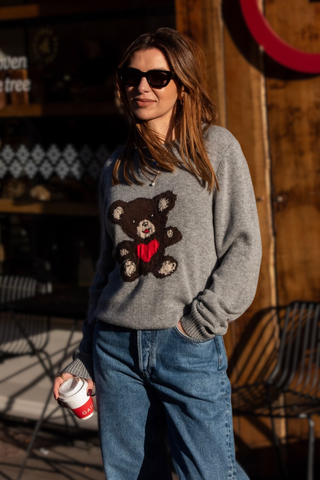 Valentine Bear Jumper - Grey