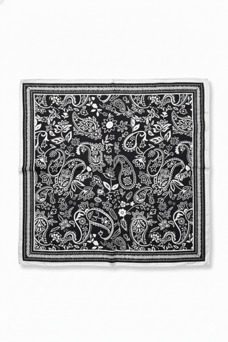 Paisley Flower Scarf - Black