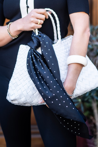 Classic Polka Dot Scarf – Black
