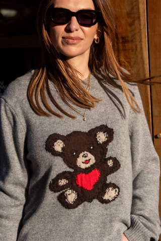 Valentine Bear Jumper - Grey