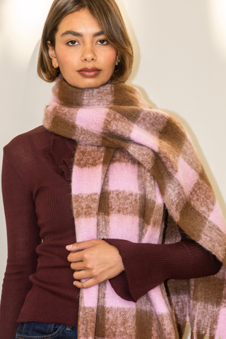 Lennie Scarf - Pink/Brown