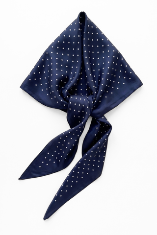 Classic Polka Dot Scarf – Navy