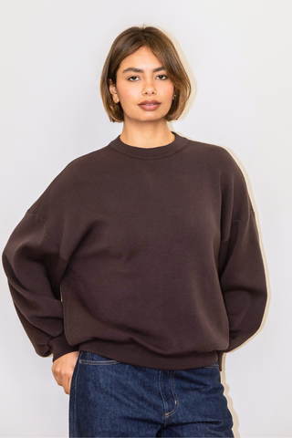 Georgia Knitted Sweatshirt - Dark Brown