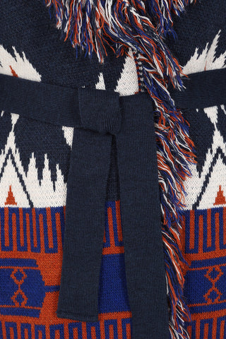 Astrid Cardigan - Blue/Tan Mix