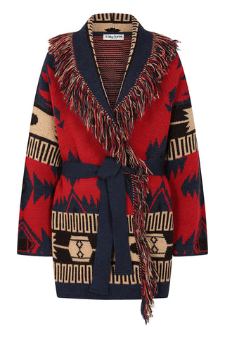 Astrid Cardigan - Red/Navy Mix