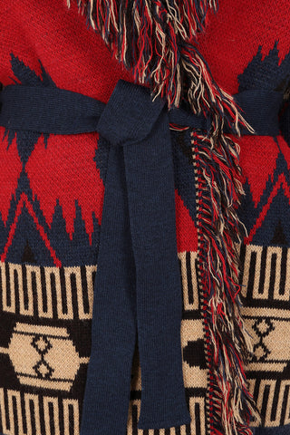 Astrid Cardigan - Red/Navy Mix