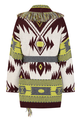 Astrid Cardigan - Lime/Wine Mix