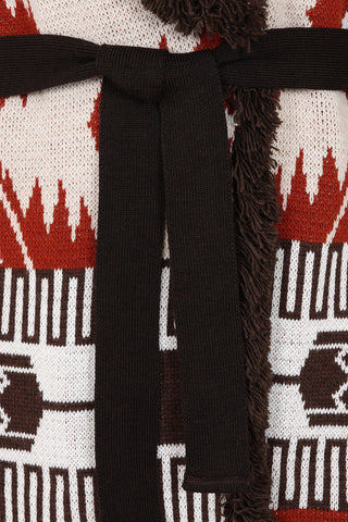 Astrid Cardigan - White/Brown