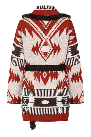 Astrid Cardigan - White/Brown