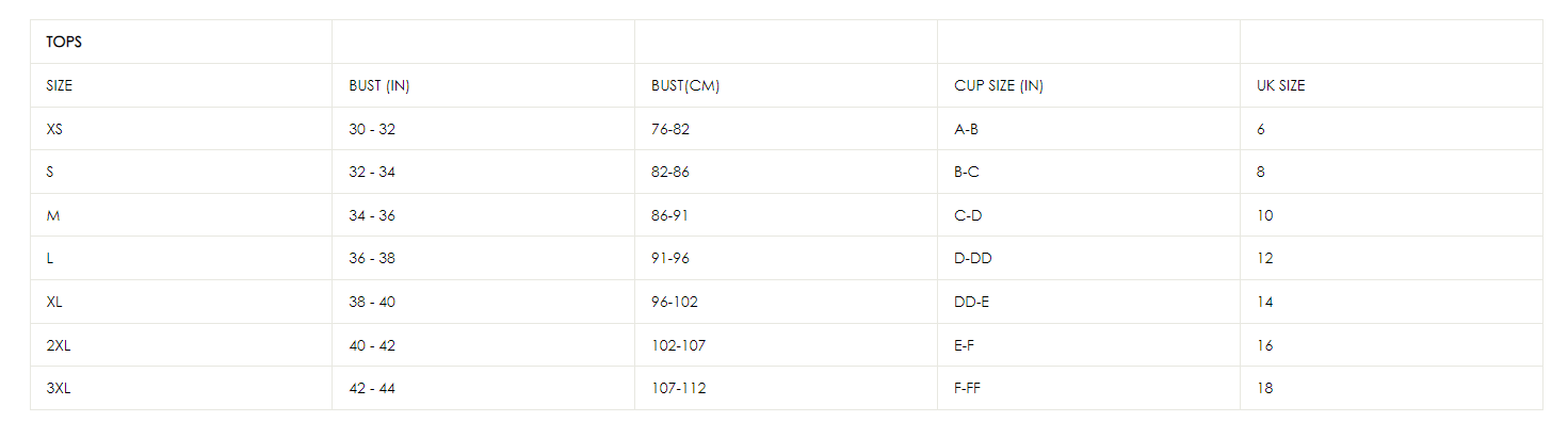 size chart image