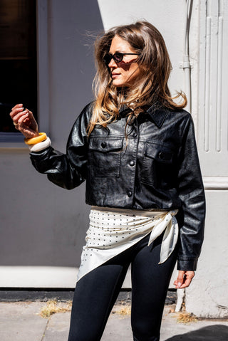 Ivy Faux Leather Jacket - Black