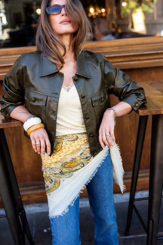 Ivy Faux Leather Jacket - Olive