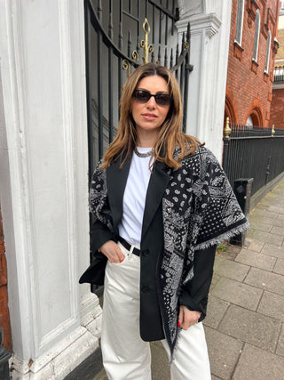 Large Triangle Bandana Scarf - Black