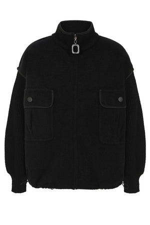 Alexis Zip Cardigan - Black