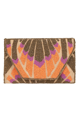 Sequin Clutch Bag - Orange/Purple Mix