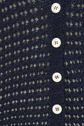 Gia Crochet Cardigan - Navy