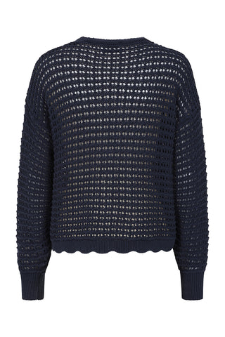 Gia Crochet Cardigan - Navy