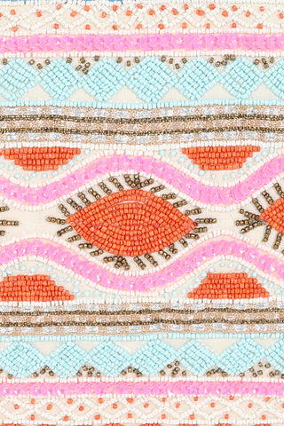 Sequin Clutch Bag - Neon Pink