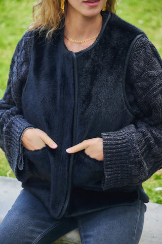 Jane Faux Fur Gilet - Black