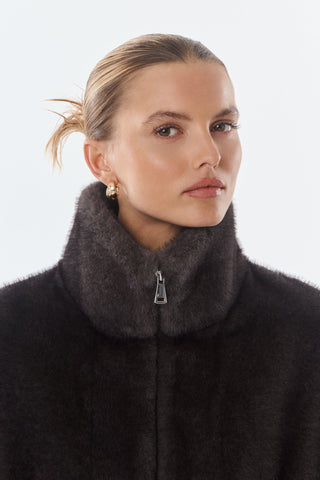 Josie Faux Fur Jacket - Anthracite