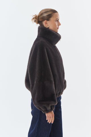 Josie Faux Fur Jacket - Anthracite
