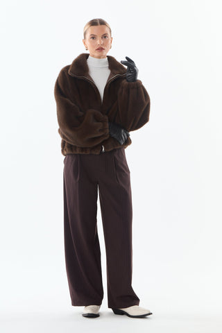 Josie Faux Fur Jacket - Brown