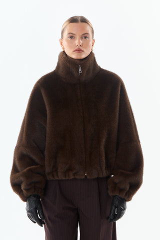 Josie Faux Fur Jacket - Brown
