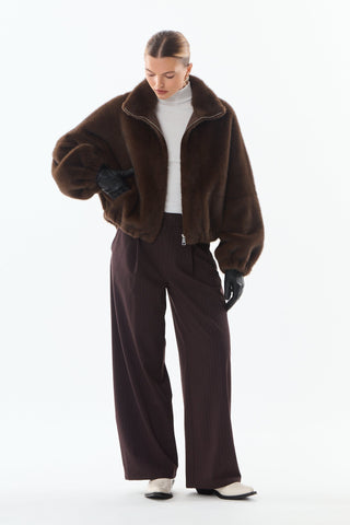 Josie Faux Fur Jacket - Brown