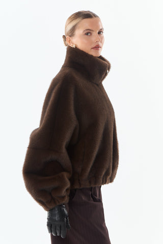 Josie Faux Fur Jacket - Brown