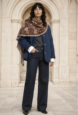 Large Triangle Bandana Scarf - Chocolate