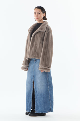 Macy Faux Fur Jacket - Grey