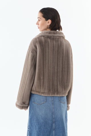 Macy Faux Fur Jacket - Grey