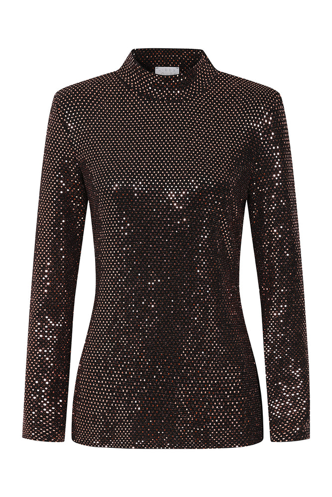 
            
                Load image into Gallery viewer, Sparkle turtle neck top bronze
            
        