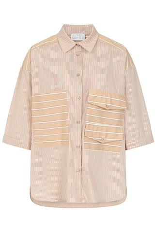 Harper Shirt - Beige Stripe