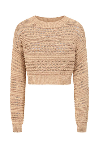 Sofia Short Crochet Jumper - Mocca
