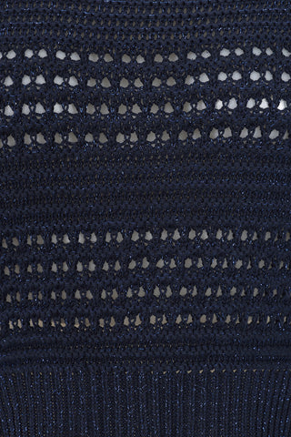 Sofia Short Crochet Jumper - Navy