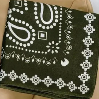 Bandana Square Neck Scarf - Olive