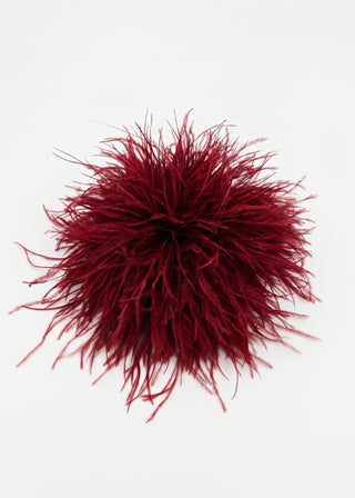 Feather Brooch - Deep Red