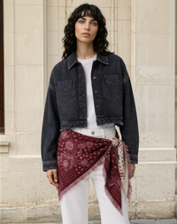 Large Triangle Bandana Scarf - Deep Red