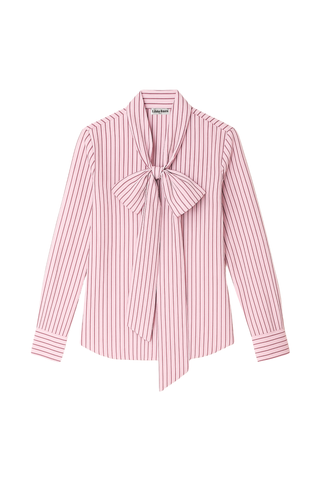 Lily Stripe Bow Shirt - Pink