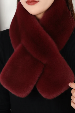 Kimmy Faux Fur Collar - Deep Red