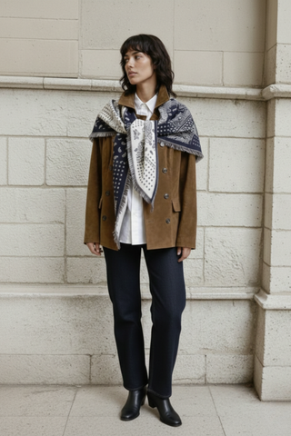 Large Triangle Bandana Scarf - Navy