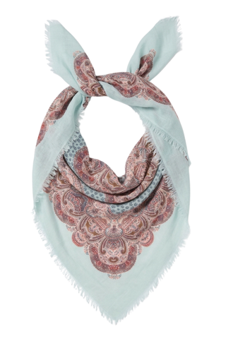 Large Paisley Bandana Scarf - Aqua