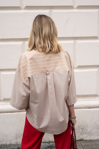 Harper Shirt - Beige Stripe