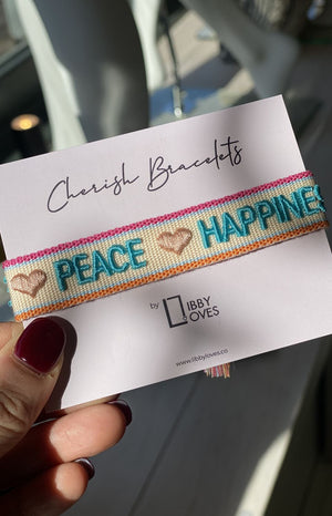 Love Peace Happiness Cherish Bracelets